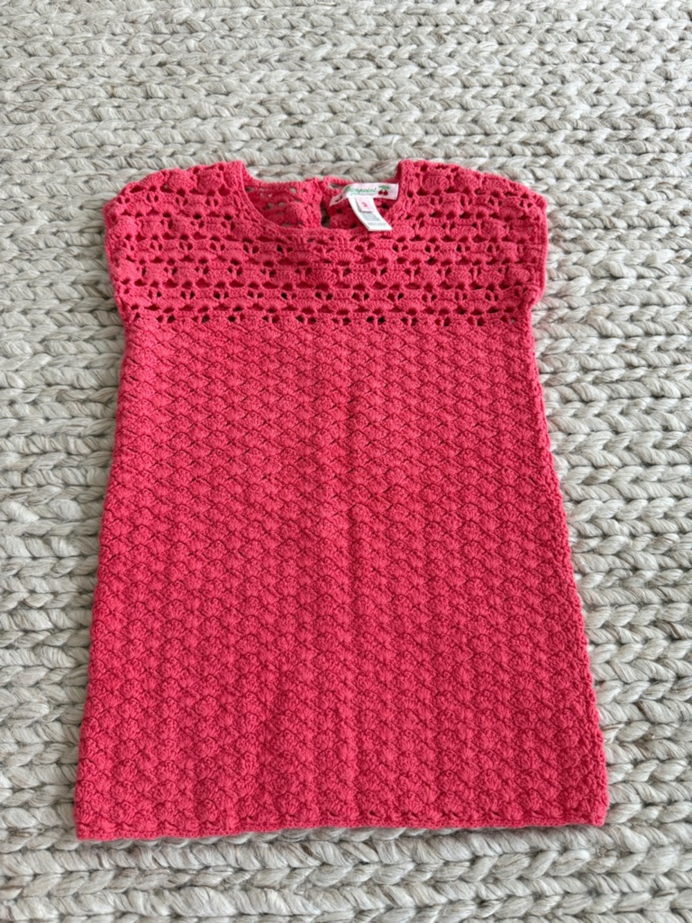 Bonpoint Coral Pink Knit Dress - Sleeveless